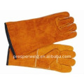 Gants de soudure en cuir de vache Yelllow de 14 pouces